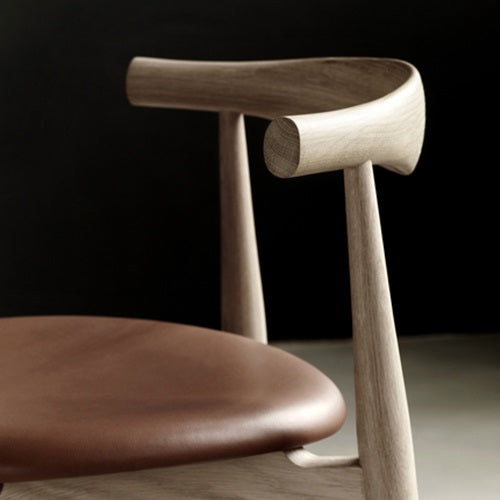 CH20 Elbow Chair オーク/オイル仕上/ブラックレザー(Thor301) SH460mm