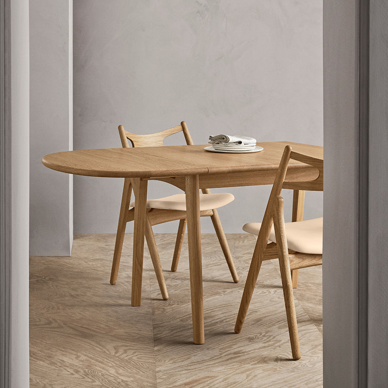 90s ビーチ材 ラウンドテーブル オイルフィニッシュ仕上済 CH002 Dining Table ビーチ材/オイル仕上げ W Max1880mm - YAMAGIWA