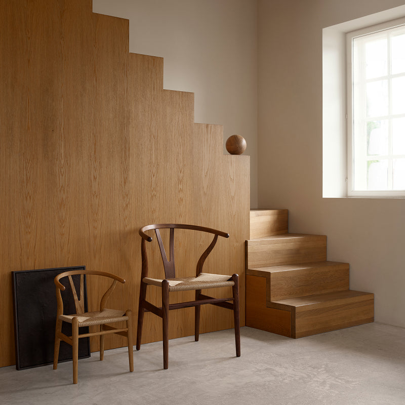 CH24 チルドレン・Yチェア オーク材/オイル仕上げ/ナチュラルペーパーコード SH295mm