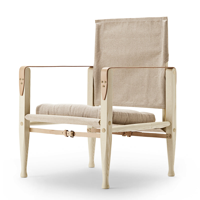 KK47000 Safari Chair アッシュ材/ホワイトオイル仕上げ/ナチュラルキャンバス SH340mm