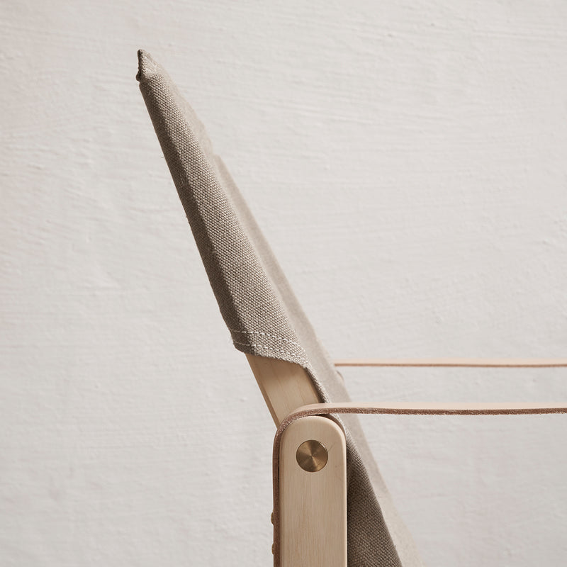 KK47000 Safari Chair アッシュ材/ホワイトオイル仕上げ/ナチュラルキャンバス SH340mm