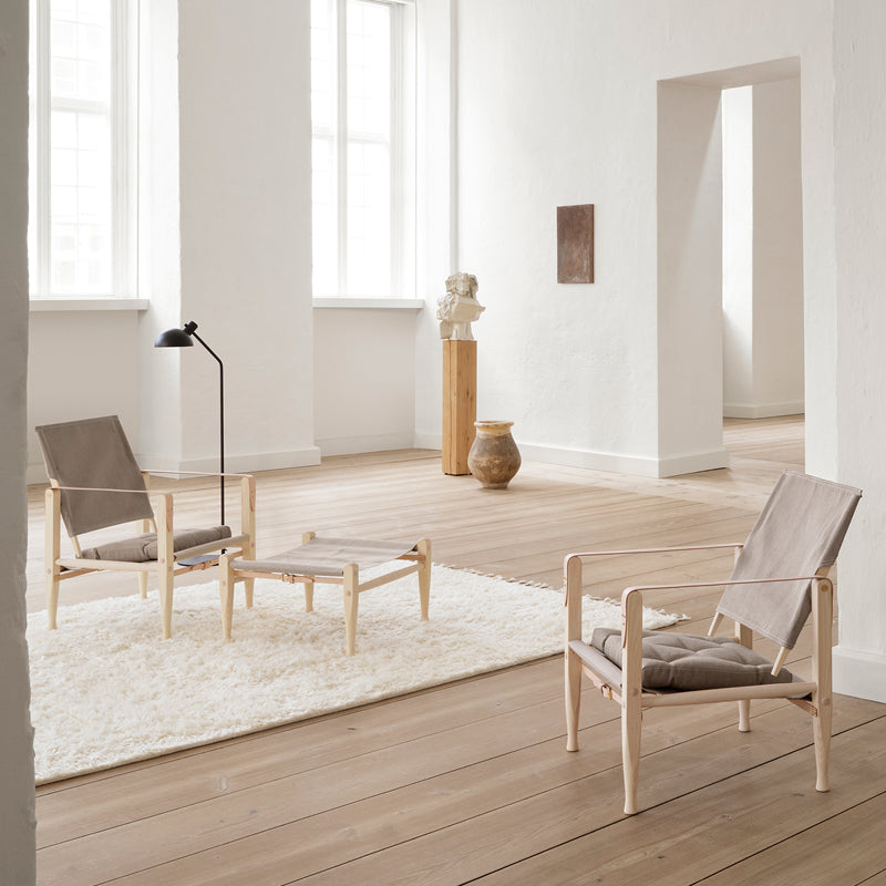 KK47000 Safari Chair アッシュ材/ホワイトオイル仕上げ/ナチュラルキャンバス SH340mm