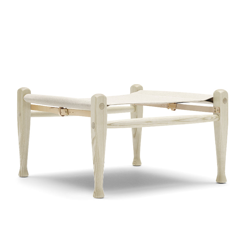 KK97170 Safari footstool アッシュ材/ホワイトオイル仕上げ/ナチュラルキャンバス H340mm