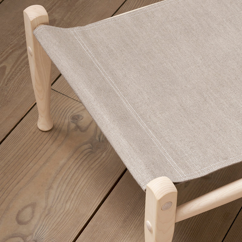 KK97170 Safari footstool アッシュ材/ホワイトオイル仕上げ/ナチュラルキャンバス H340mm