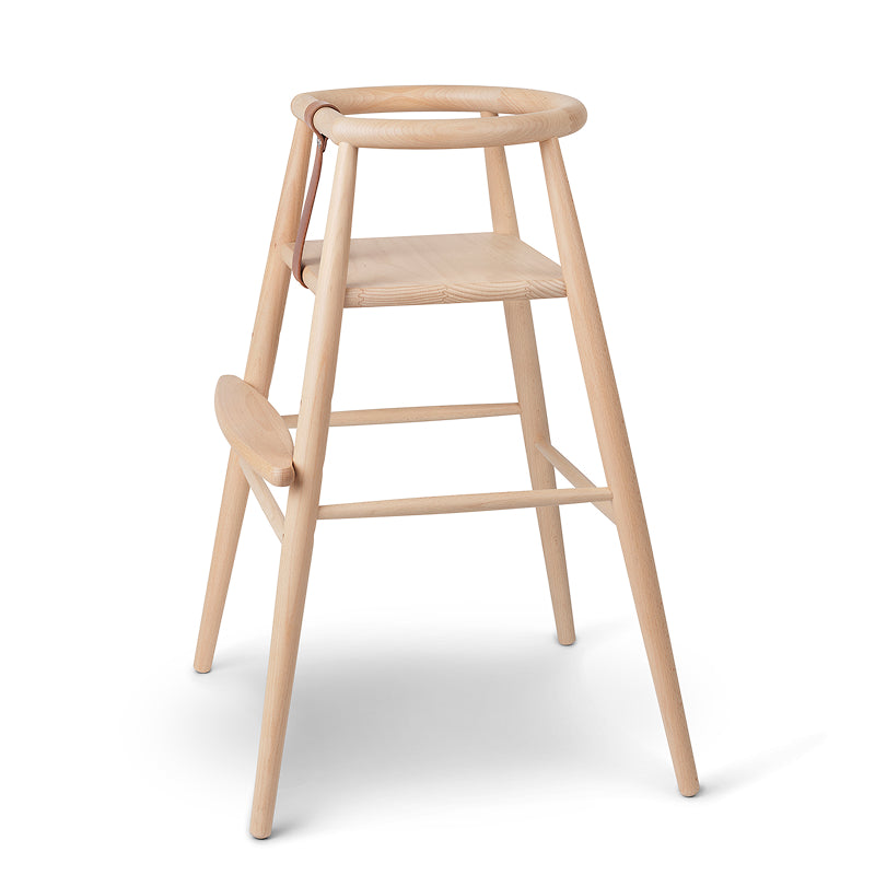 クリスマス前にお届け★｜ND54 High Chair ビーチ材/マットラッカー仕上げ/サドルレザーコニャック SH535mm