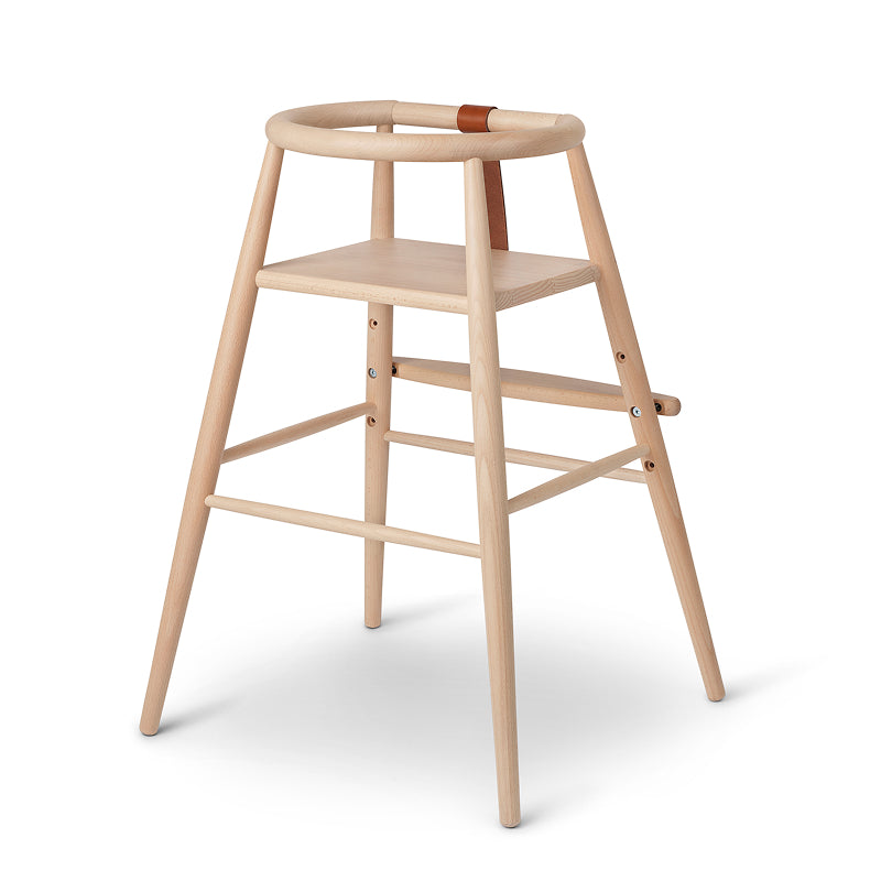 クリスマス前にお届け★｜ND54 High Chair ビーチ材/マットラッカー仕上げ/サドルレザーコニャック SH535mm