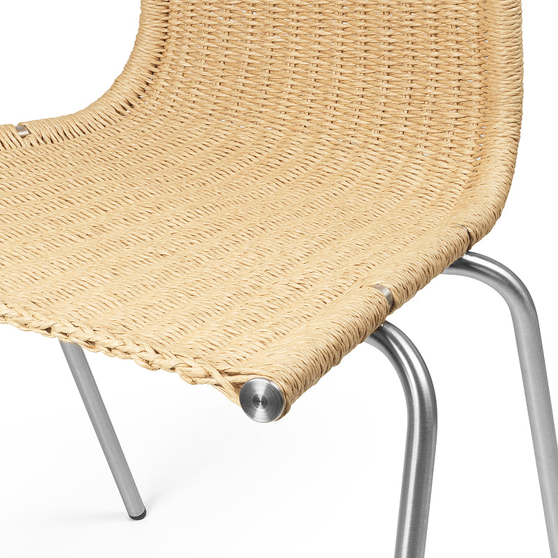 PK1 Chair ステンレススチール/ナチュラルペーパーコード SH470mm