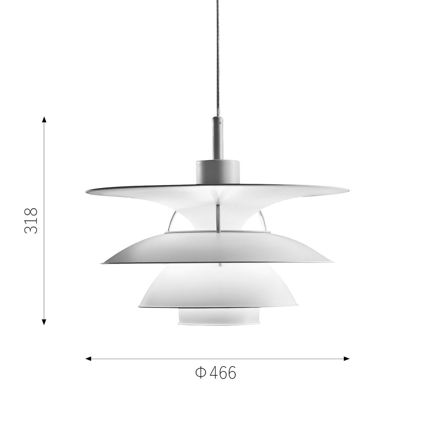 Louis Poulsen（ルイスポールセン）PH5-4 1/2 Pendant ホワイト Φ466mm