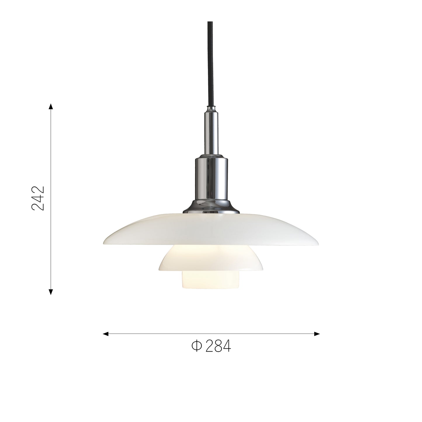 【納期未定】Louis Poulsen（ルイスポールセン）PH3/2 Pendant シルヴァークローム Φ284mm