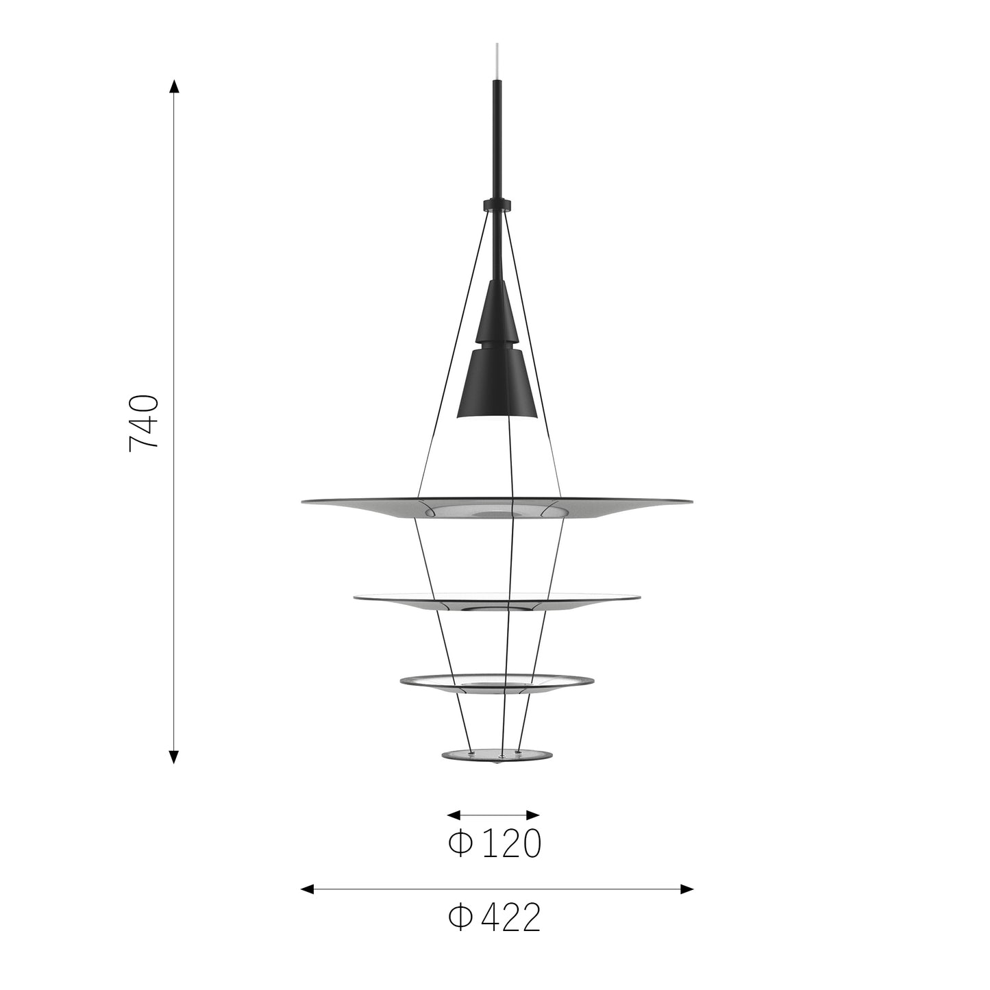 Louis Poulsen（ルイスポールセン）ENIGMA 425 ブラック Φ422mm