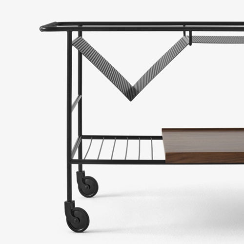 Alima Trolley NDS1 マットブラック/オーク H594mm - YAMAGIWA OnlineStore