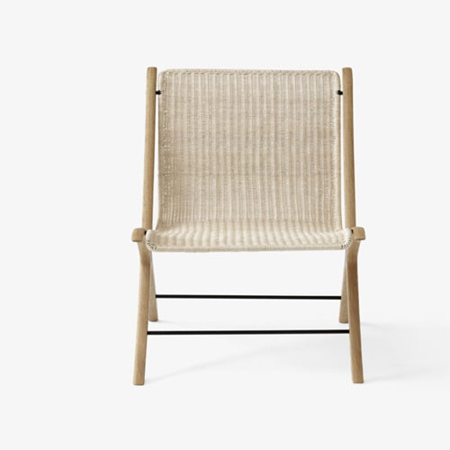 X Lounge Chair HM10 ラッカードオーク/ソリッドウォルナット/ナチュラルラタン W566mm