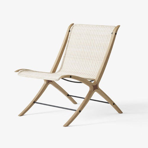 X Lounge Chair HM10 ラッカードオーク/ソリッドウォルナット/ナチュラルラタン W566mm