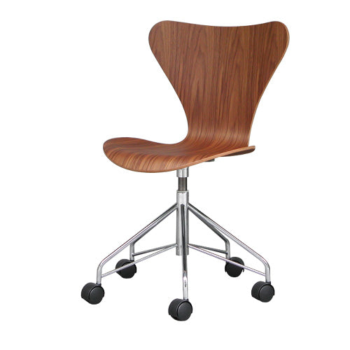 【廃番】Fritz Hansen「Series 7（セブンチェア）」キャスター付き回転ベース ウォルナット[7973117WN]