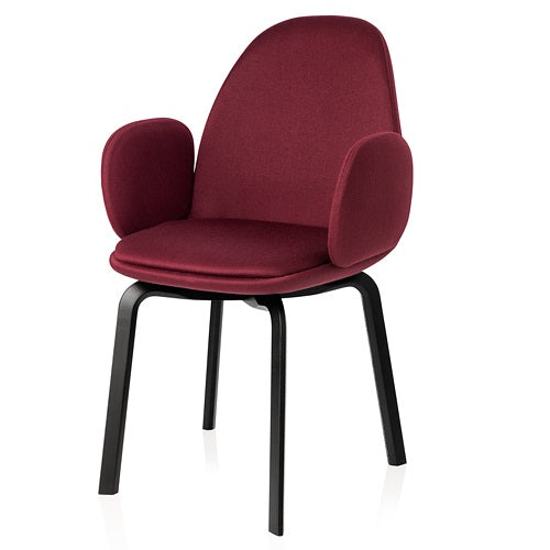 【廃番】Fritz Hansen（フリッツ・ハンセン）「Sammen Arm chair（サメン アームチェア）」バーガンディー/ブラック[797JH30#682/B]