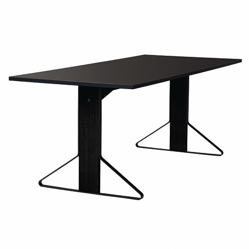 Kaari Table rectangular ブラックステインオーク/ブラックリノリウム W2000mm