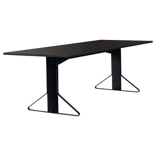 Kaari Table rectangular ブラックステインオーク/ブラックリノリウム W240cm