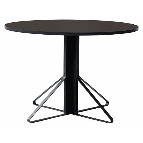 Kaari Table round ブラックステインオーク/ブラックリノリウム Φ1100mm