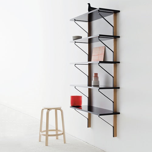 Kaari Wall Shelf ナチュラルオーク/ブラックグロッシーメラミン W1000mm