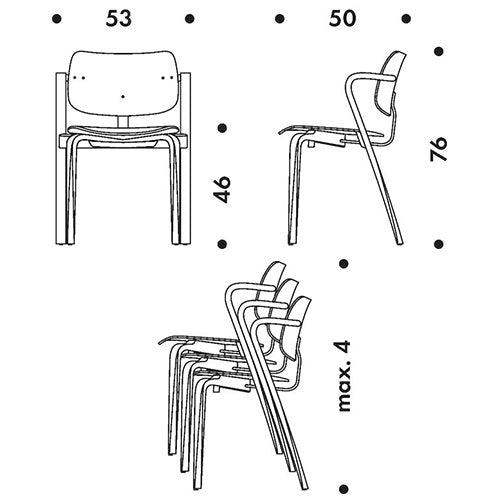 Aslak Chair ブラックラッカー SH460mm