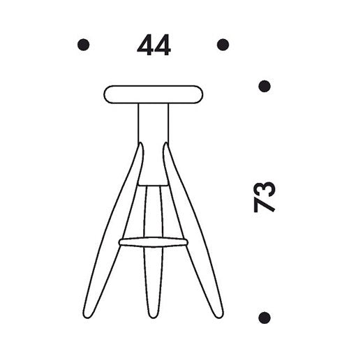 Rocket Bar Stool ブラックラッカー H730mm