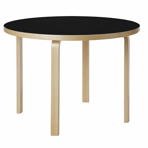 Aalto Table round 90A ブラックリノリウム Φ1000mm