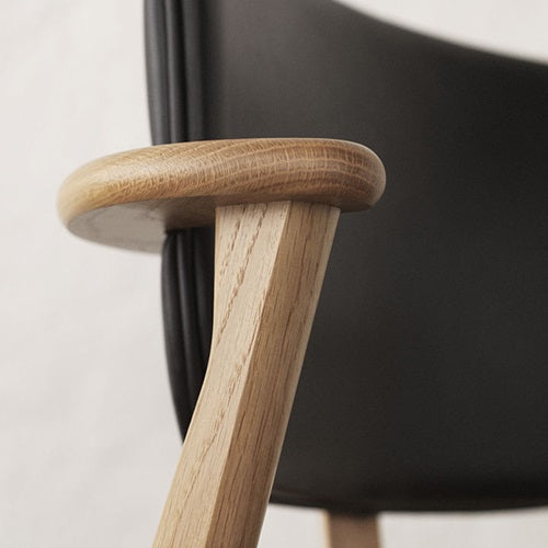 Domus Chair ナチュラル/革ブラック SH445mm