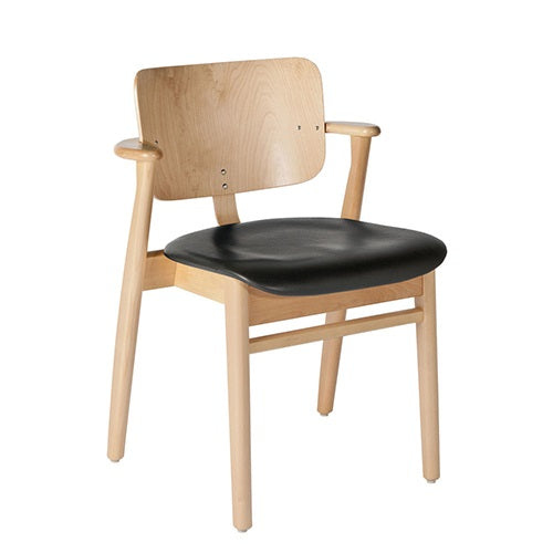 Domus Chair ナチュラル/革ブラック SH445mm