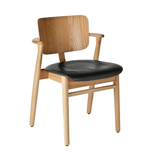 Domus Chair ナチュラル/革ブラック SH445mm