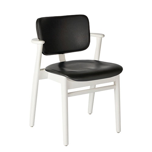 Domus Chair ホワイト/革ブラック SH445mm