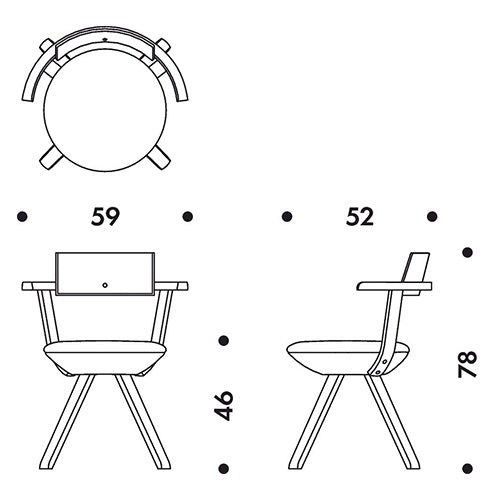 Rival Chair ナチュラルラッカー/ブラックニット SH460mm