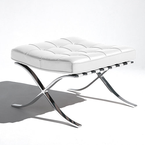 【廃番】Knoll（ノル）「 Barcelona Stool（バルセロナスツール）1929年」ホワイト【取寄品】[935251YC/AU601]