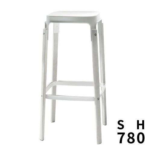 STEELWOOD STOOL ブラック/ウォルナット SH780mm