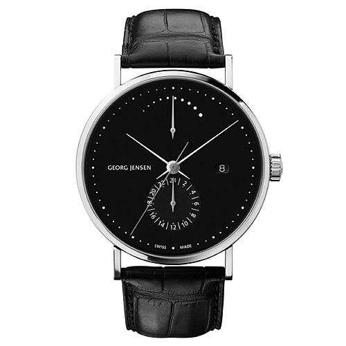 【廃番】Georg Jensen（ジョージ ジェンセン）「 KOPPEL GMT POWER RESERVE（コッペル GMT パワーリザーブ）」41mm/ブラック [9963575568]