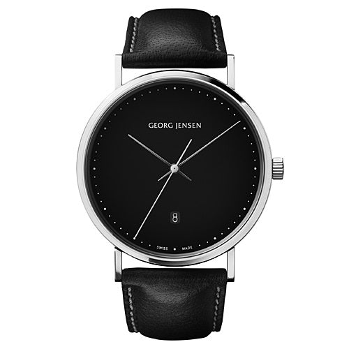 【廃番】Georg Jensen（ジョージ ジェンセン）「 KOPPEL WATCH（コッペル ウォッチ）」41mm/ブラック/ブラウンカーフレザー [9963575711]