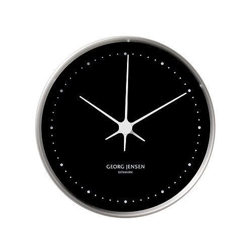 【廃番】Georg Jensen （ ジョージ ジェンセン ）「 KOPPEL WALL CLOCK（コッペル・ウォールクロック） φ100 」ステンレスフレーム/ブラックダイヤル