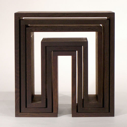 SHOJI - Nesting Tables 3個セット オーク/ダークブラウン W420mm