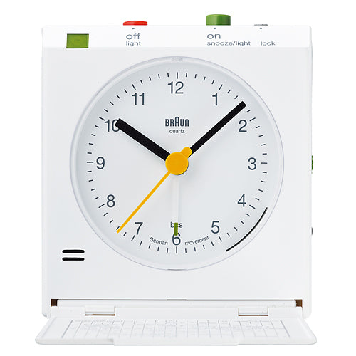 【廃番】BRAUN（ブラウン）置時計 Reflex controlled travel alarm clock BNC005 ホワイト [996BNC005WHWH]