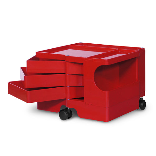 BOBY WAGON 1段3トレイ レッド H315mm - YAMAGIWA OnlineStore