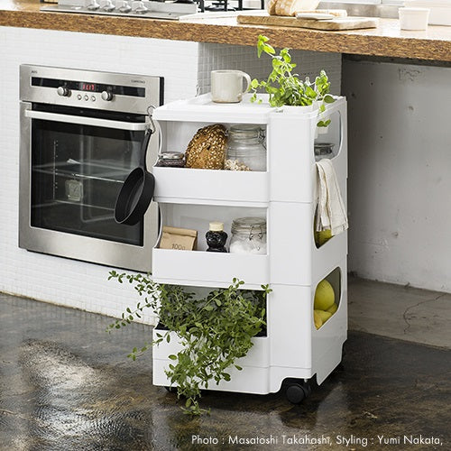 BOBY WAGON 3段5トレイ ホワイト H740mm - YAMAGIWA OnlineStore