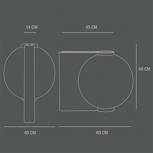 Offset Vase ダークグレー H480mm