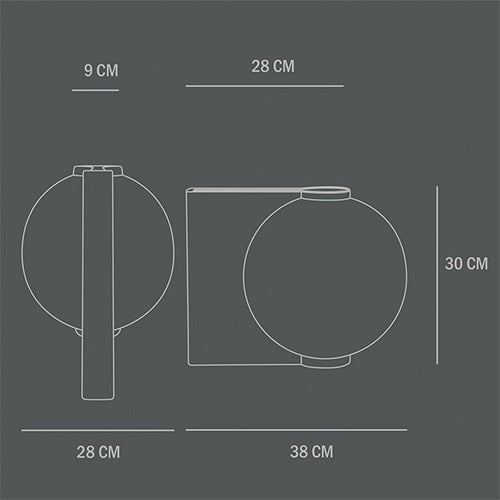 Offset Vase ダークグレー H300mm