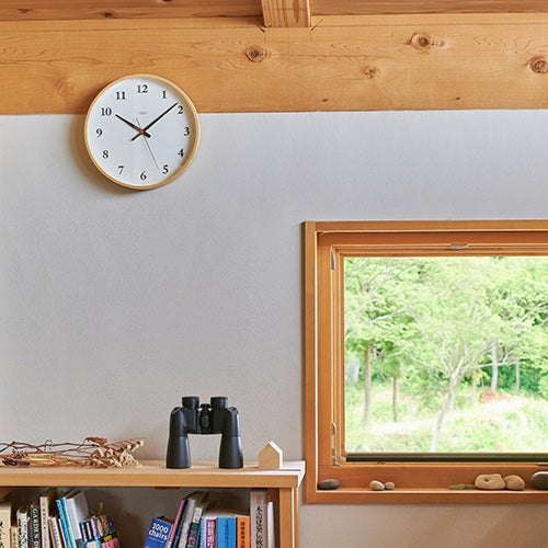 Plywood clock ブラウン Φ305mm