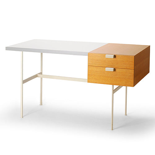 F031 Desk オーク/ホワイト W1300mm