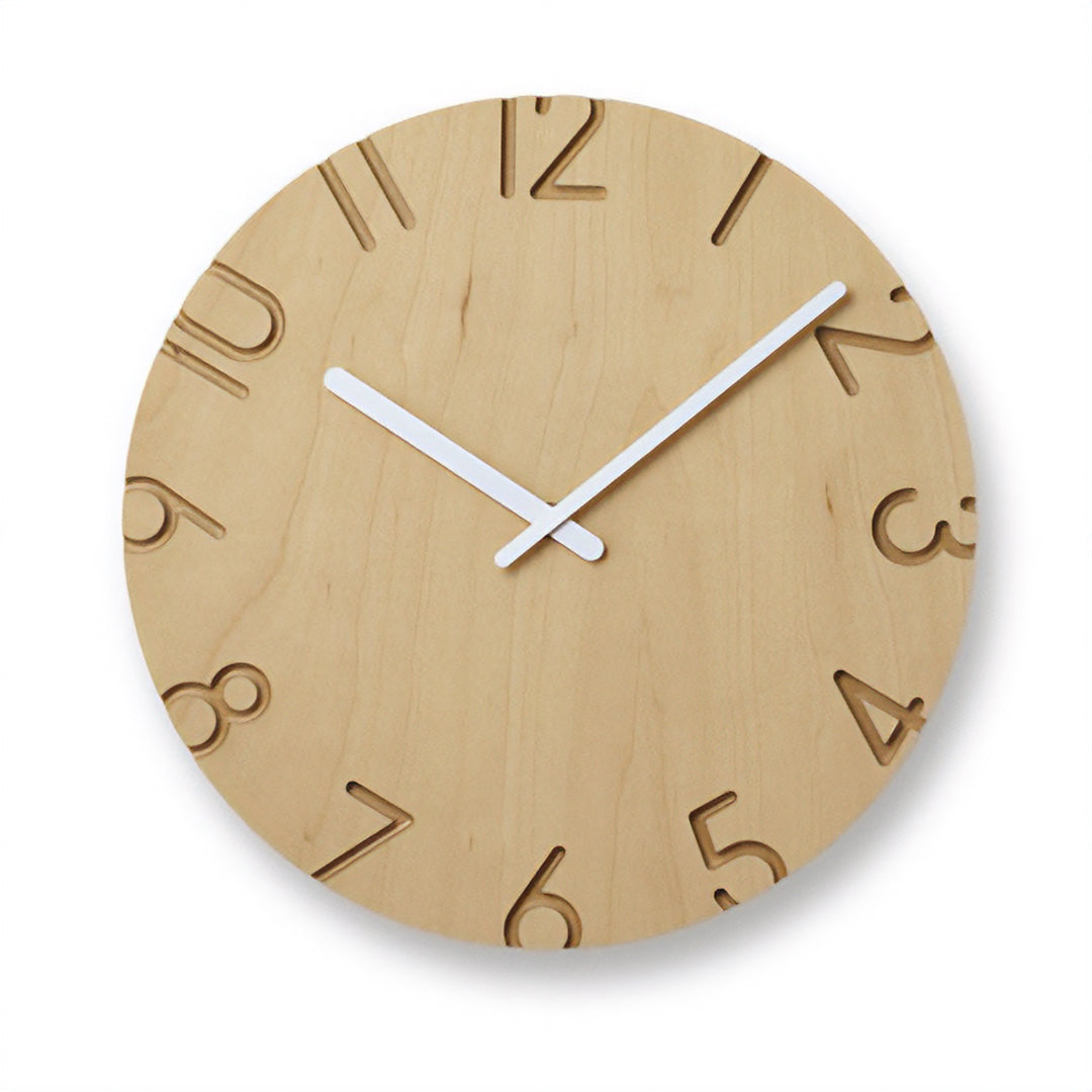 CARVED WOOD BIRCH/カーヴド ウッドバーチ 掛時計 CARVED WOOD BIRCH バーチ Φ305mm - YAMAGIWA OnlineStore