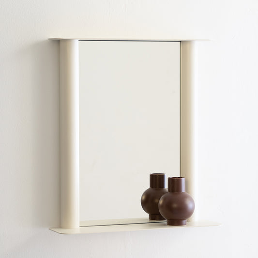 Pipeline small mirror パールホワイト W560×H606mm