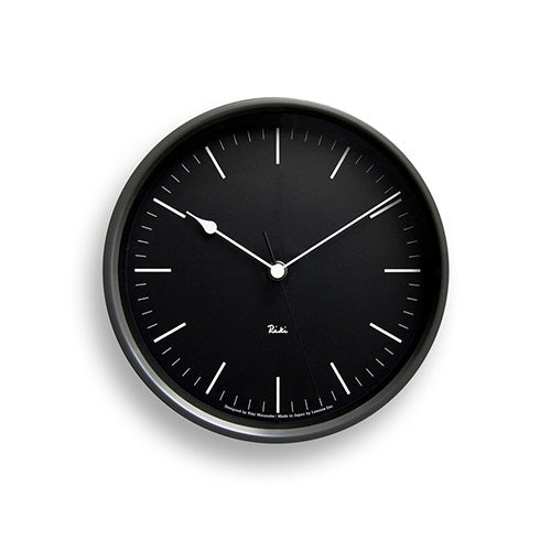 RIKI STEEL CLOCK ライン指標 ブラック Φ204mm