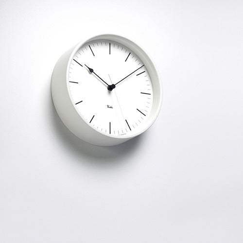 RIKI STEEL CLOCK ライン指標 ホワイト Φ204mm