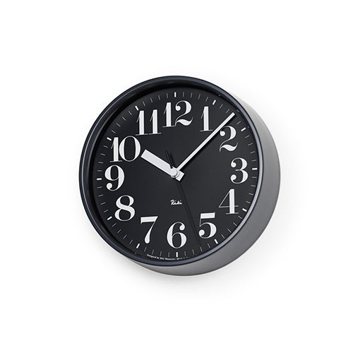 RIKI STEEL CLOCK 数字指標 ブラック Φ204mm