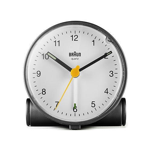 【廃番】BRAUN（ブラウン）置時計 Classic Analog Alarm Clock BC01BW 69mm ブラック×ホワイト